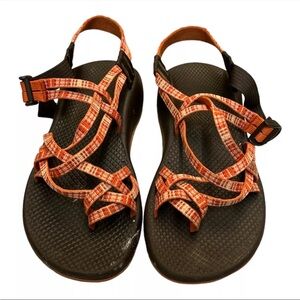 Chaco Women Sz 9 Sandals Hiking Trails Terracotta Orange Brown FLAWED Good Sole